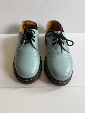 Dr. Martens Light Blue Leather Lace-Up Shoe with Black Laces